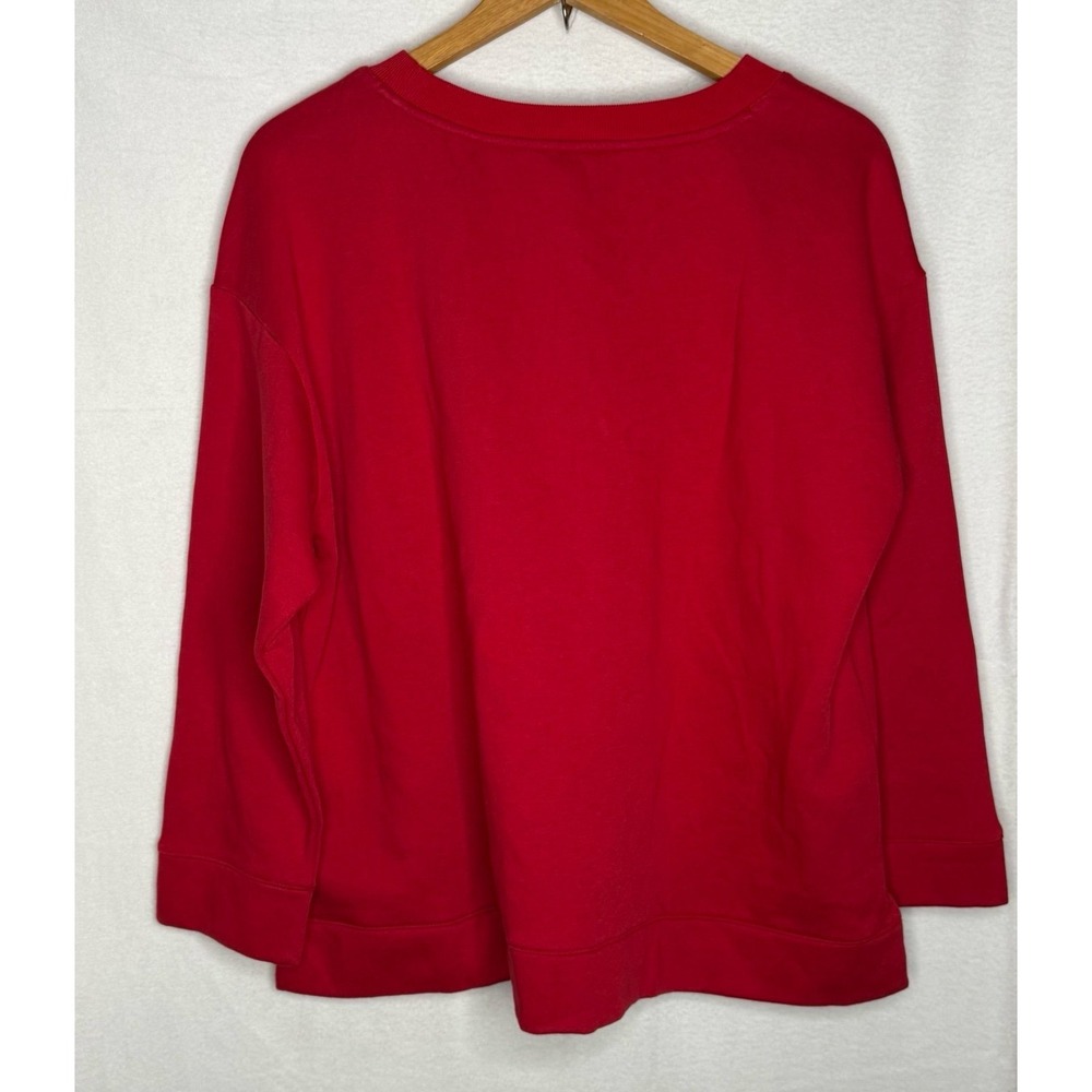 NWT Talbots Soiree Embellished Sweatshirt Red Rhinestone Plus Sz 1X Cozy Holiday - Picture 12 of 12